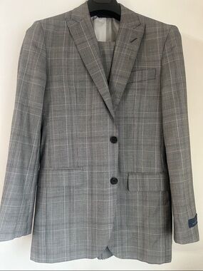 Brooks brothers Milano fit 1818 Classic Gray plaid  Three-Button Men's suit